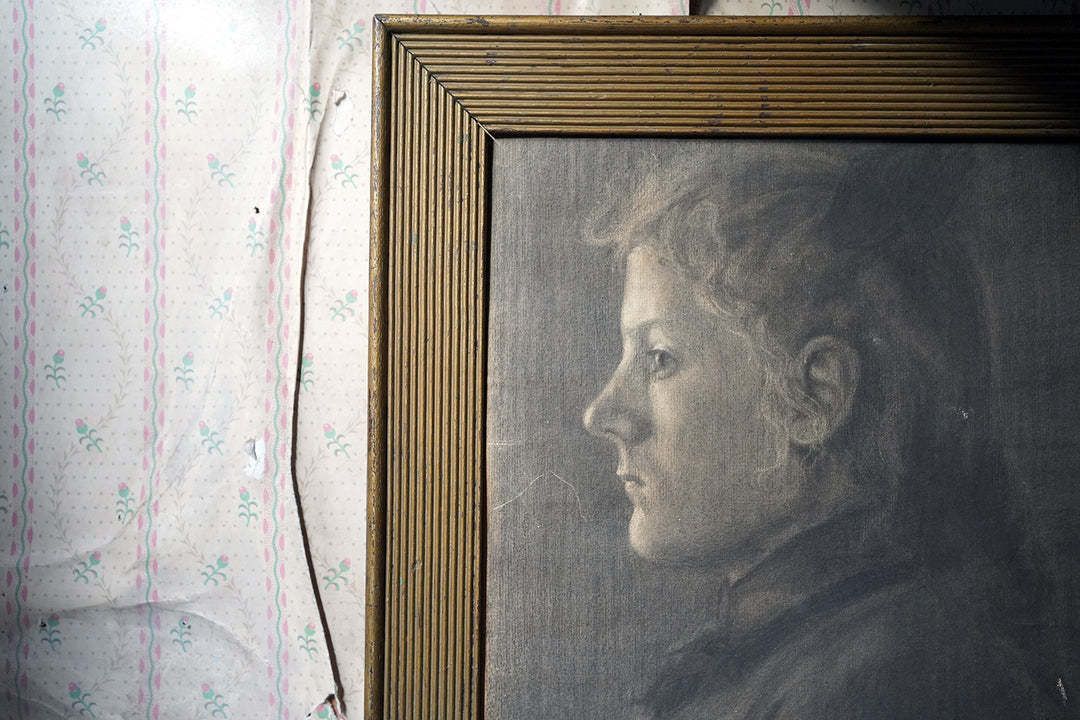 Paul Wallat (1879 1966); A Charcoal Portrait Study Of A Young Lady C.1902 photo for sale