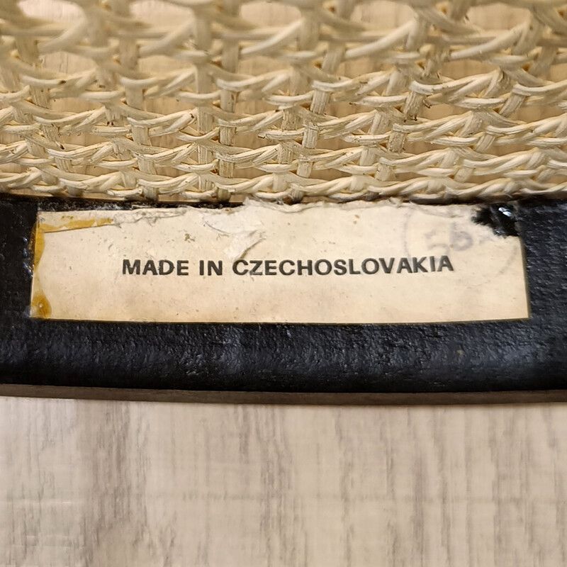 photo for sale Vintage Bentwood And Woven Rattan Chair, Czechoslovakia 1960s