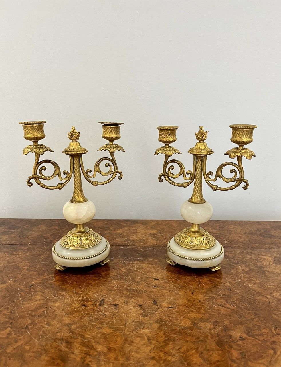 Pair Of Victorian Quality Ormolu And Marble Candelabras photo furniture