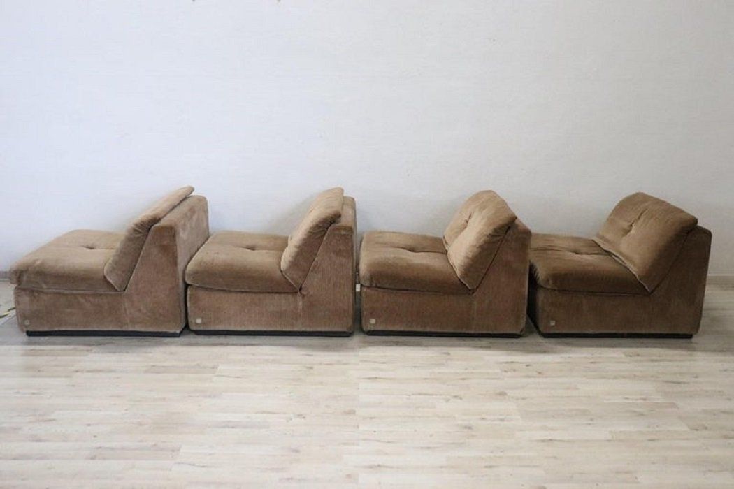 Italian Design Velvet Modular Sofa By Busnelli, 1970s, Set Of 4 photo vinterior