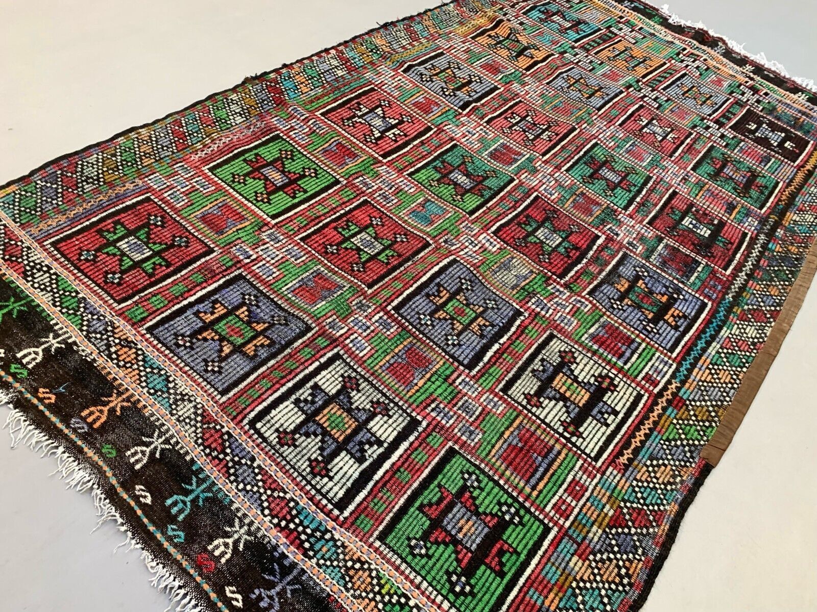 Large Vintage Turkish Kilim Rug 350x195 Cm Wool Jajim Kelim photo for sale