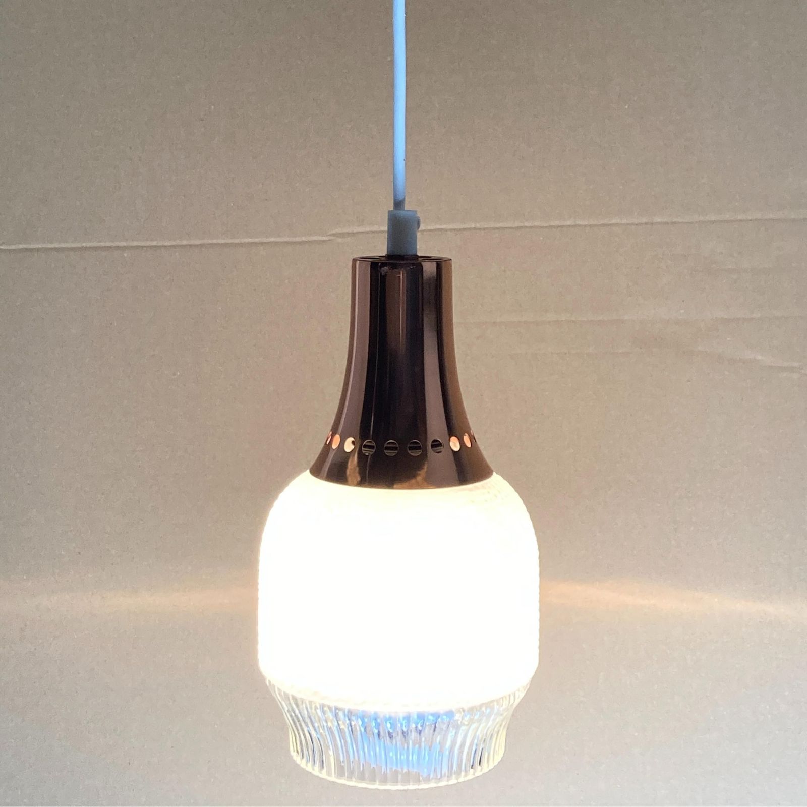 photo furniture Vintage Space Age Copper And Opaline Hanging Lamp
