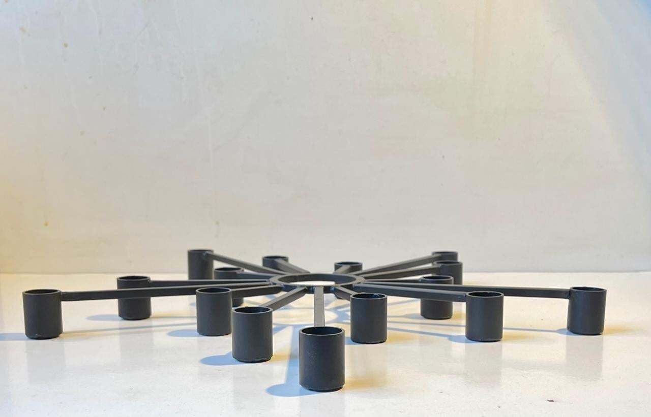 Vintage Danish Shooting Star Candleholder In Black Iron, 1970s photo furniture