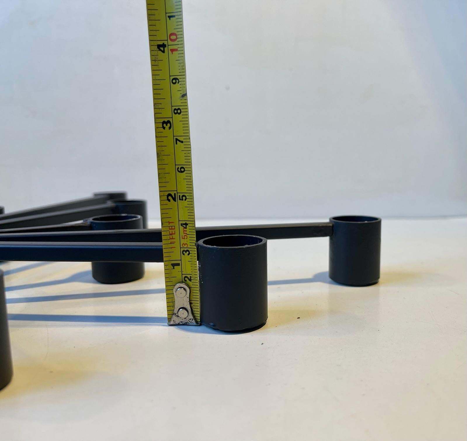 Vintage Danish Shooting Star Candleholder In Black Iron, 1970s photo vinterior