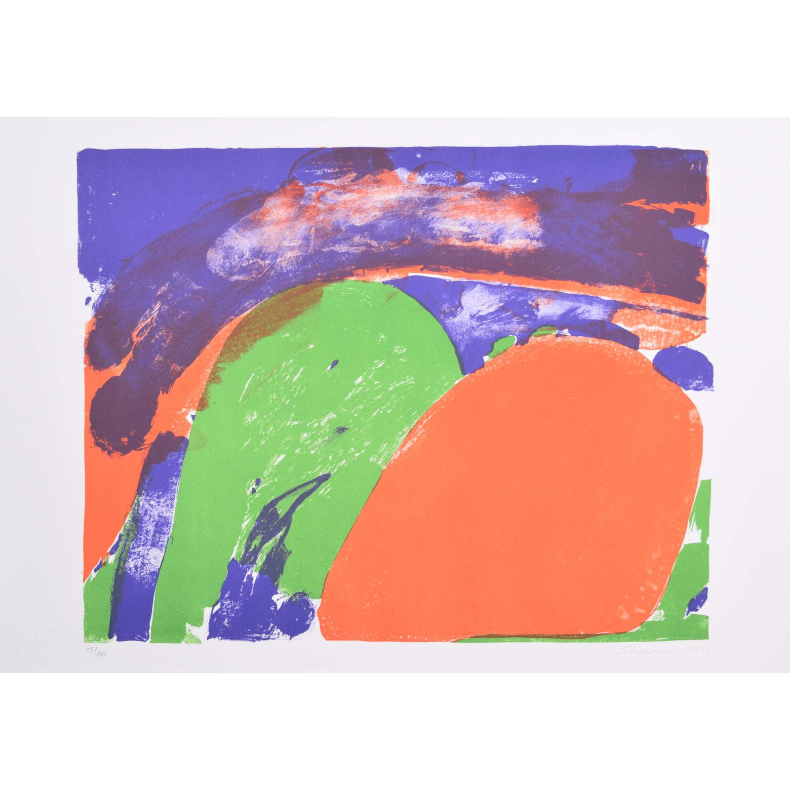Shmuel Shapiro: ‘Two Lovers’ Lithograph 1960s Modern Art Print
