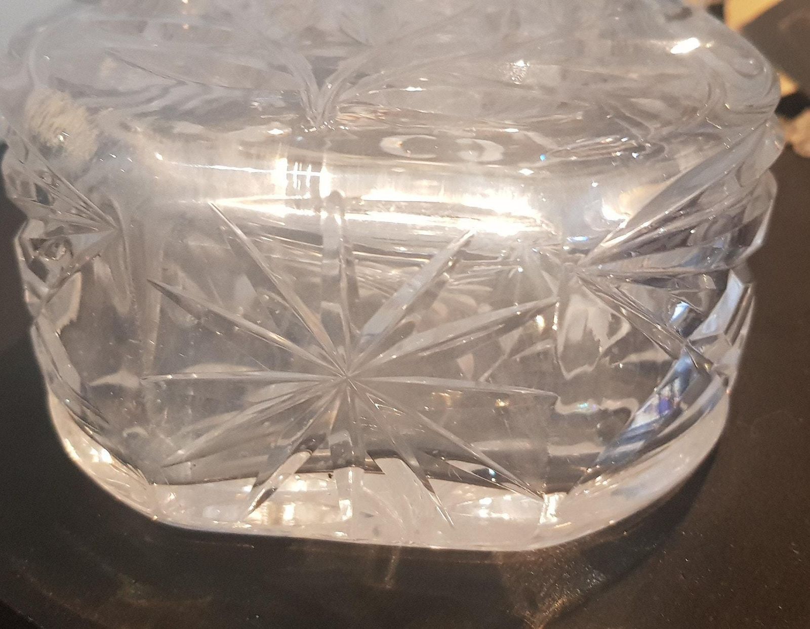 Crystal Sunflower Cut Glass Wine Whisky Spirit Decanter Stunning Stopper photo buy