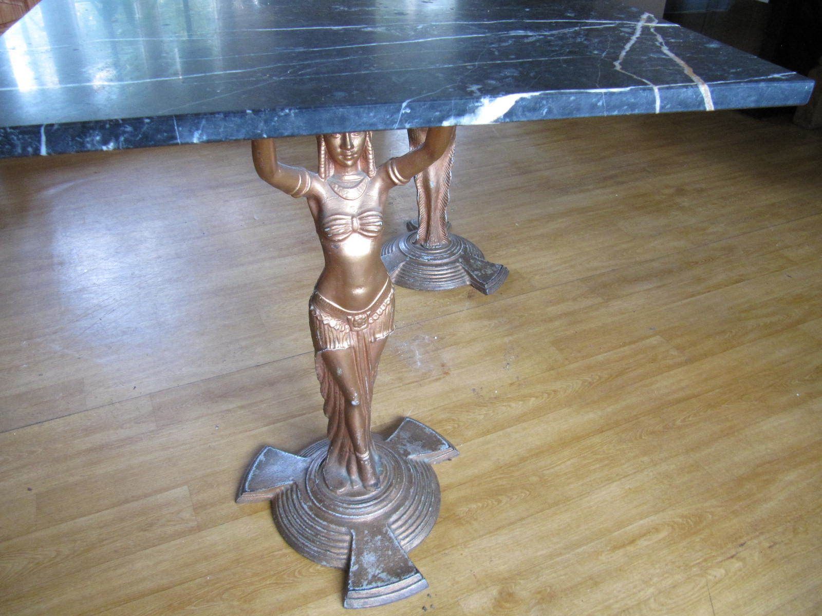 Art Deco C1920s Cast Iron & Marble French Cafe Bar Or Side Tables (We Have Several In Stock)