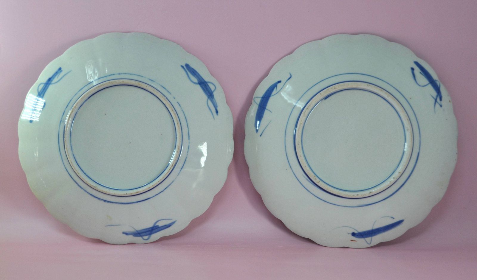 Antique Imari Plate Pair | Meiji Period | Cobalt Blue Red Orange | Japanese Wall Plates | Chinoiserie Maximalist Decor | 19th Century photo for sale