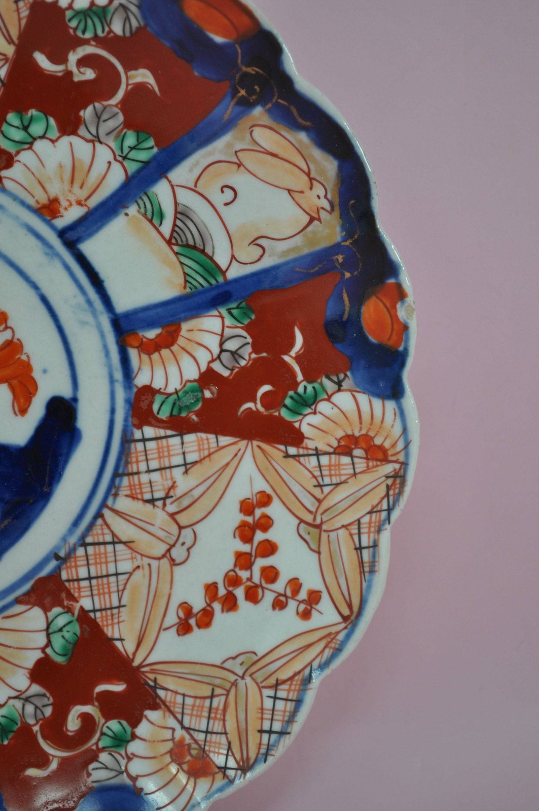 photo furniture Antique Imari Plate Pair | Meiji Period | Cobalt Blue Red Orange | Japanese Wall Plates | Chinoiserie Maximalist Decor | 19th Century