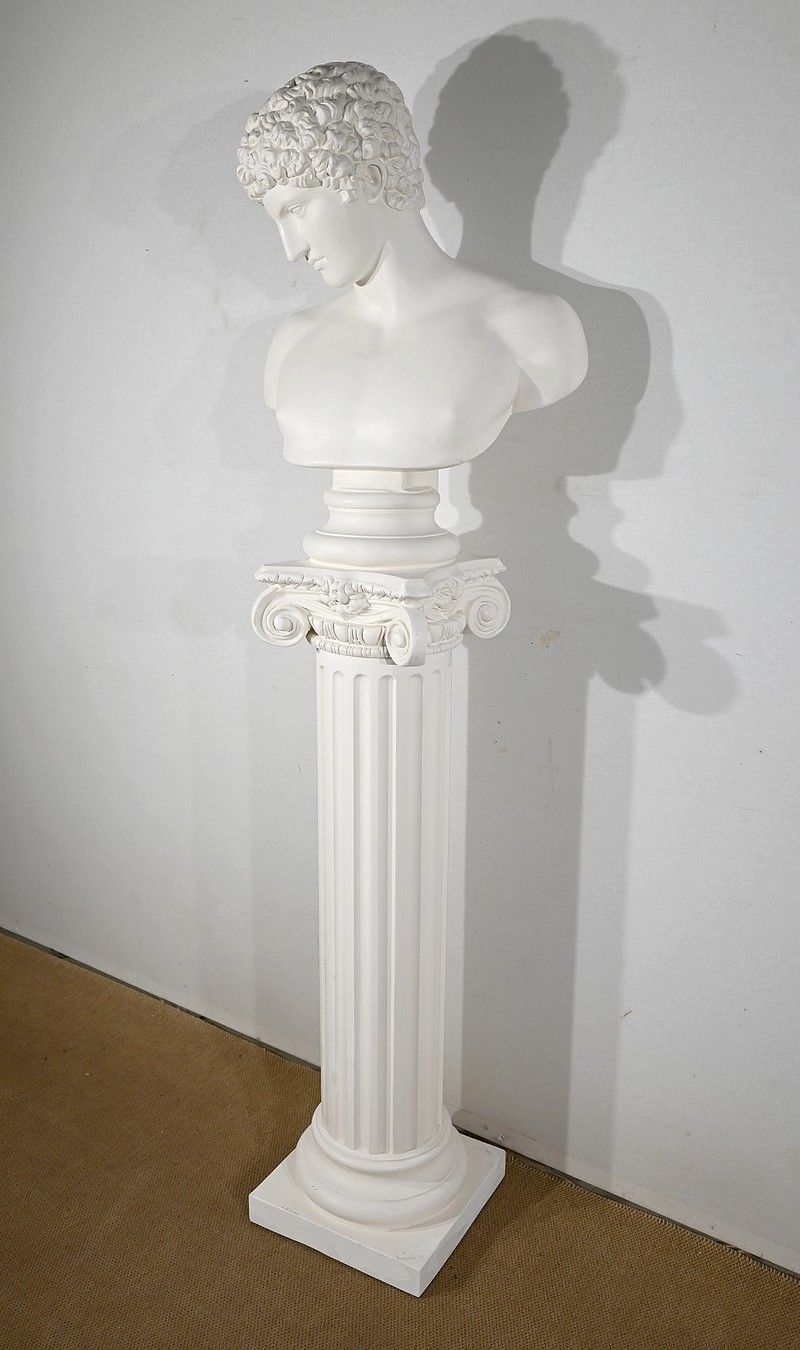 Bust Of Antinoüs On Column Set   Late 19th Century photo for sale