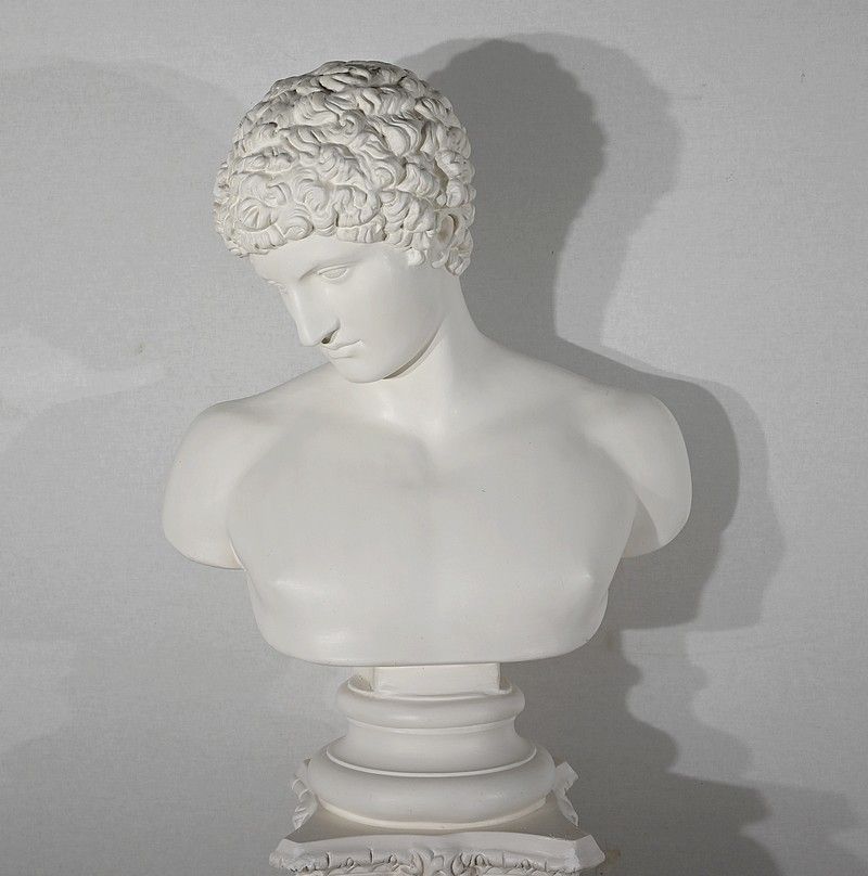 Bust Of Antinoüs On Column Set   Late 19th Century photo 3991.25