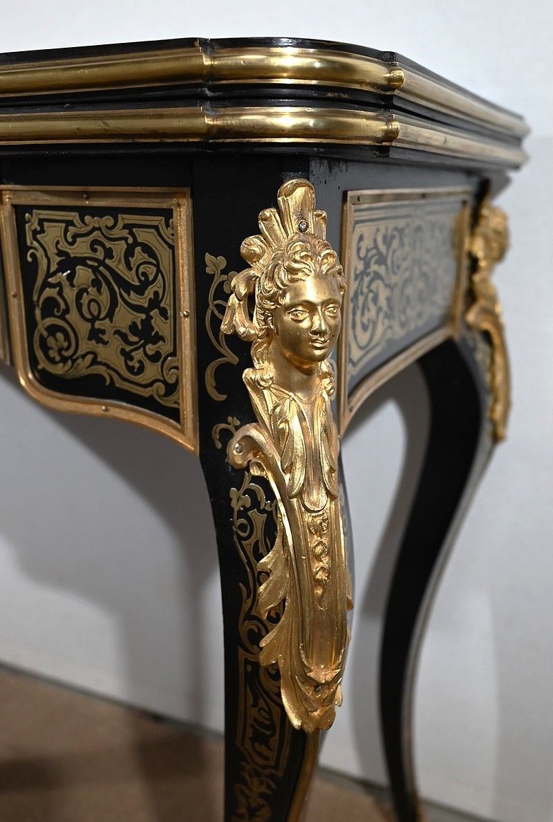 photo vinterior Ceremonial Console Table In Blackened Pear Tree, Napoleon III Period   Mid 19th Century