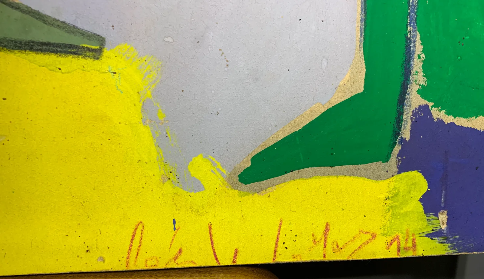 20th Century English School Abstract Dancers   An Acrylic On Wood Painting Signed 1974 Ol photo 1700.0