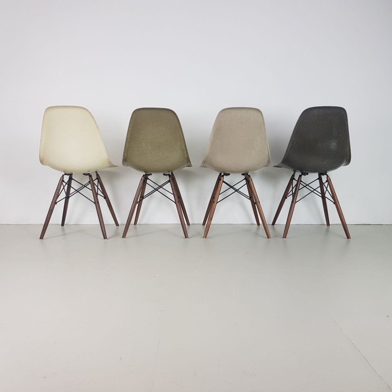 Eames Herman Miller Dsw Side Chairs In Greys   Umber / Grey / Greige / Parchment photo buy