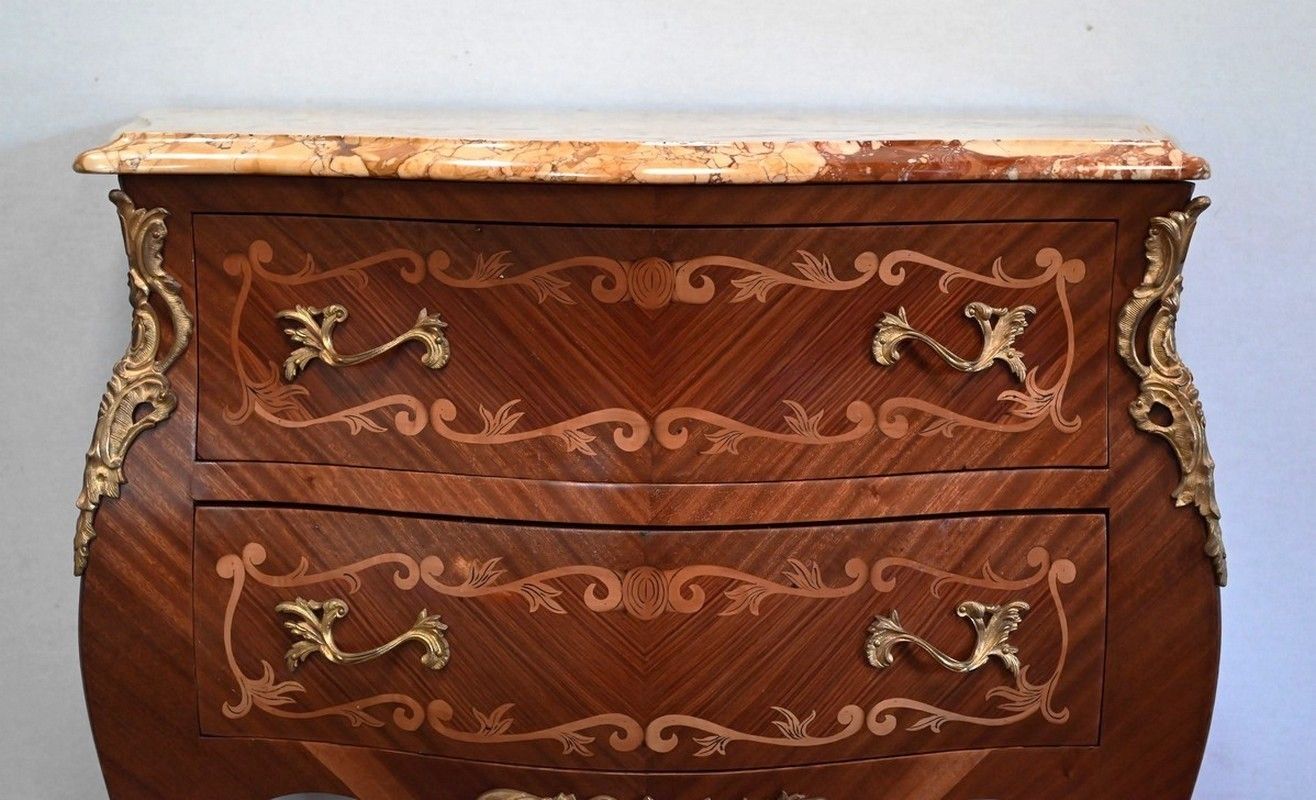 Commode Sauteuse En Acajou, Style Transition Louis XIV / Louis XV –Début Xxe photo vinterior