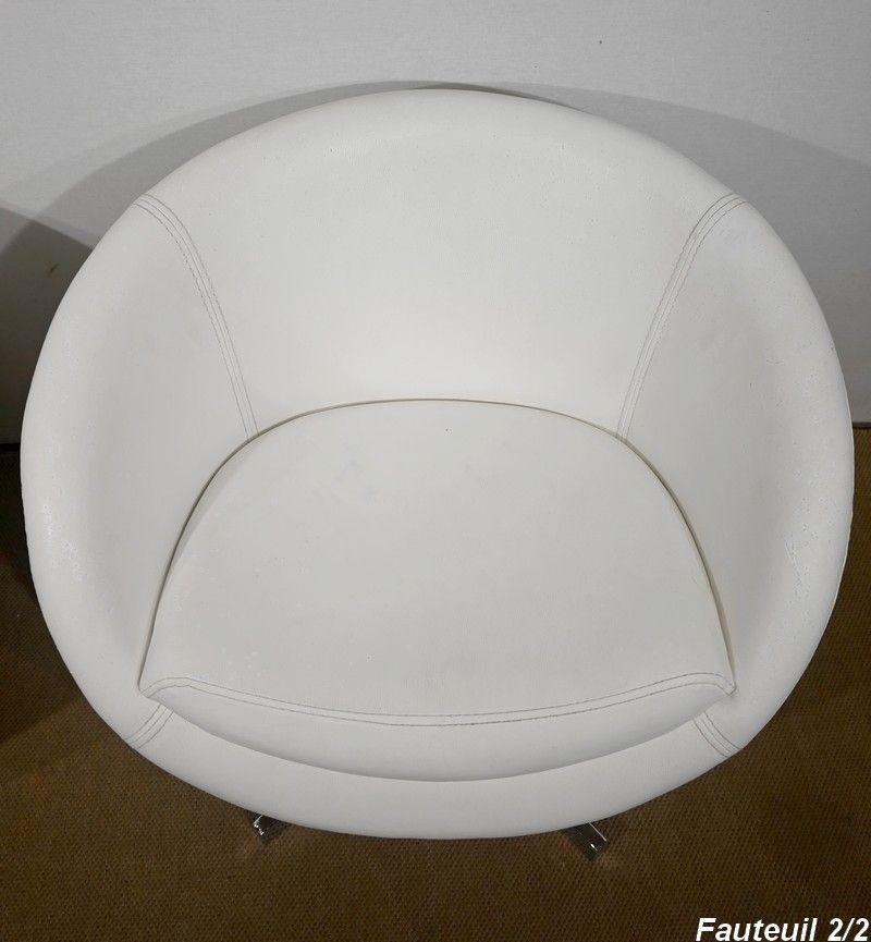 Pair Of Faux Leather Ball Armchairs, 1970s photo 1776.75