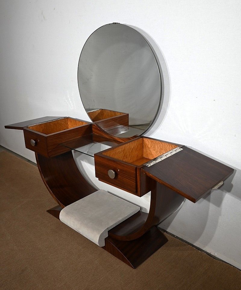 Paquebot Dressing Table In Rosewood, Art Deco, Early 20th Century photo vinterior
