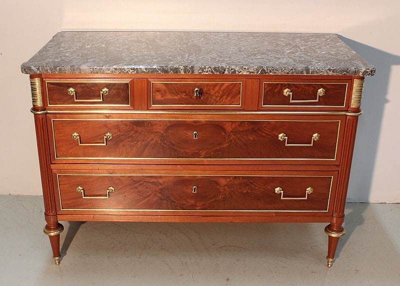Mahogany Chest Of Drawers, Louis XVI Period, 18th Century