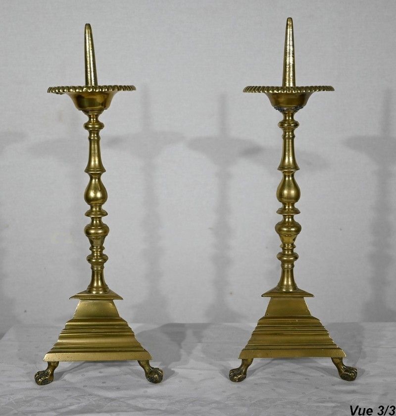 photo vintage Pair Of Candlesticks In Gilt Bronze   2nd Half Of The 19th Century