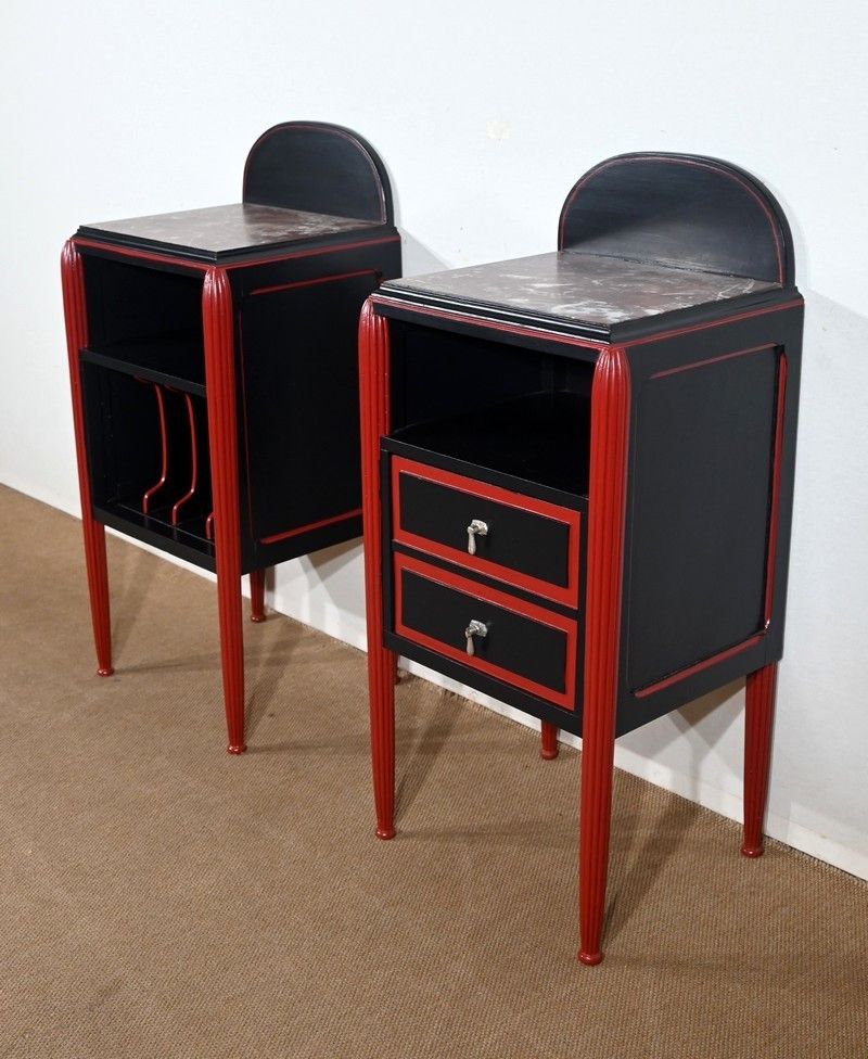 Furniture Rare 5 Piece Bedroom Set In Painted Wood, Art Deco   Early 20th Century photo