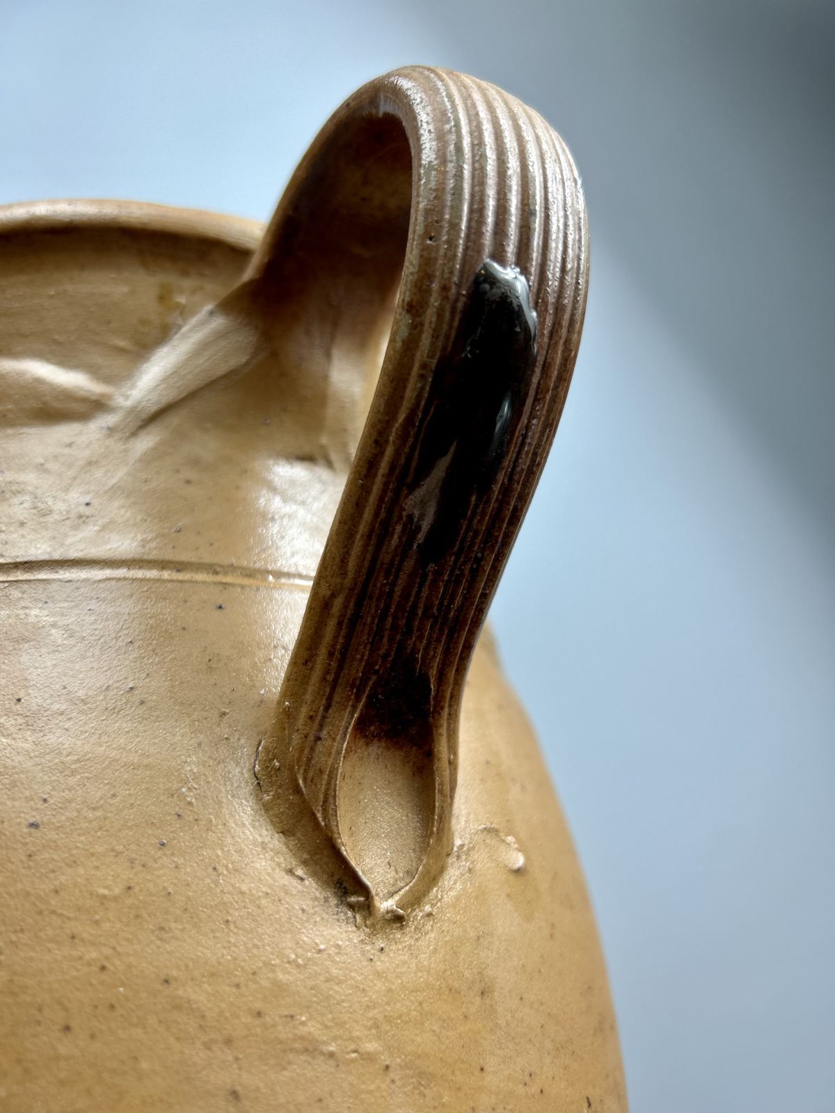 photo furniture Antique French 19th Century Glazed Jug/ Vase/ Confit Pot.