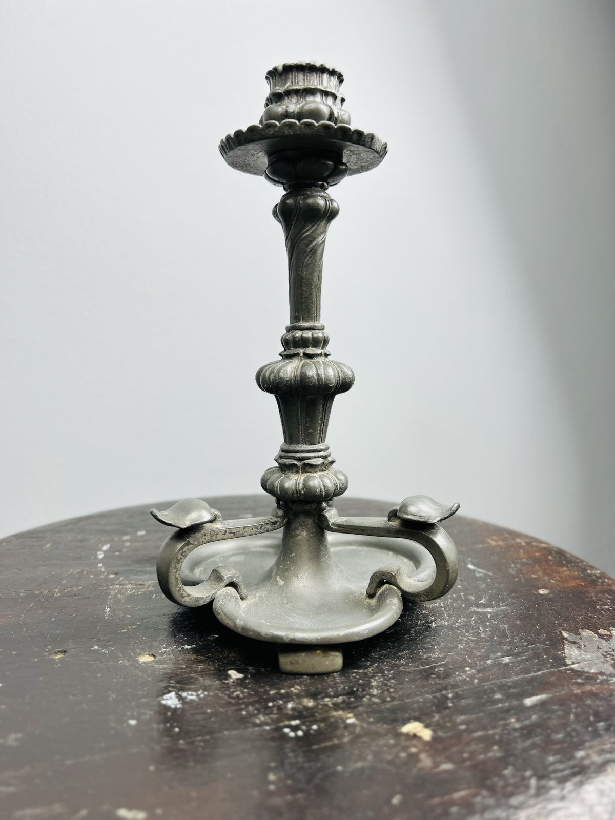 60.0 Antique Art Nouveau Orivit Pewter Candlestick, Germany Circa 1894 photo