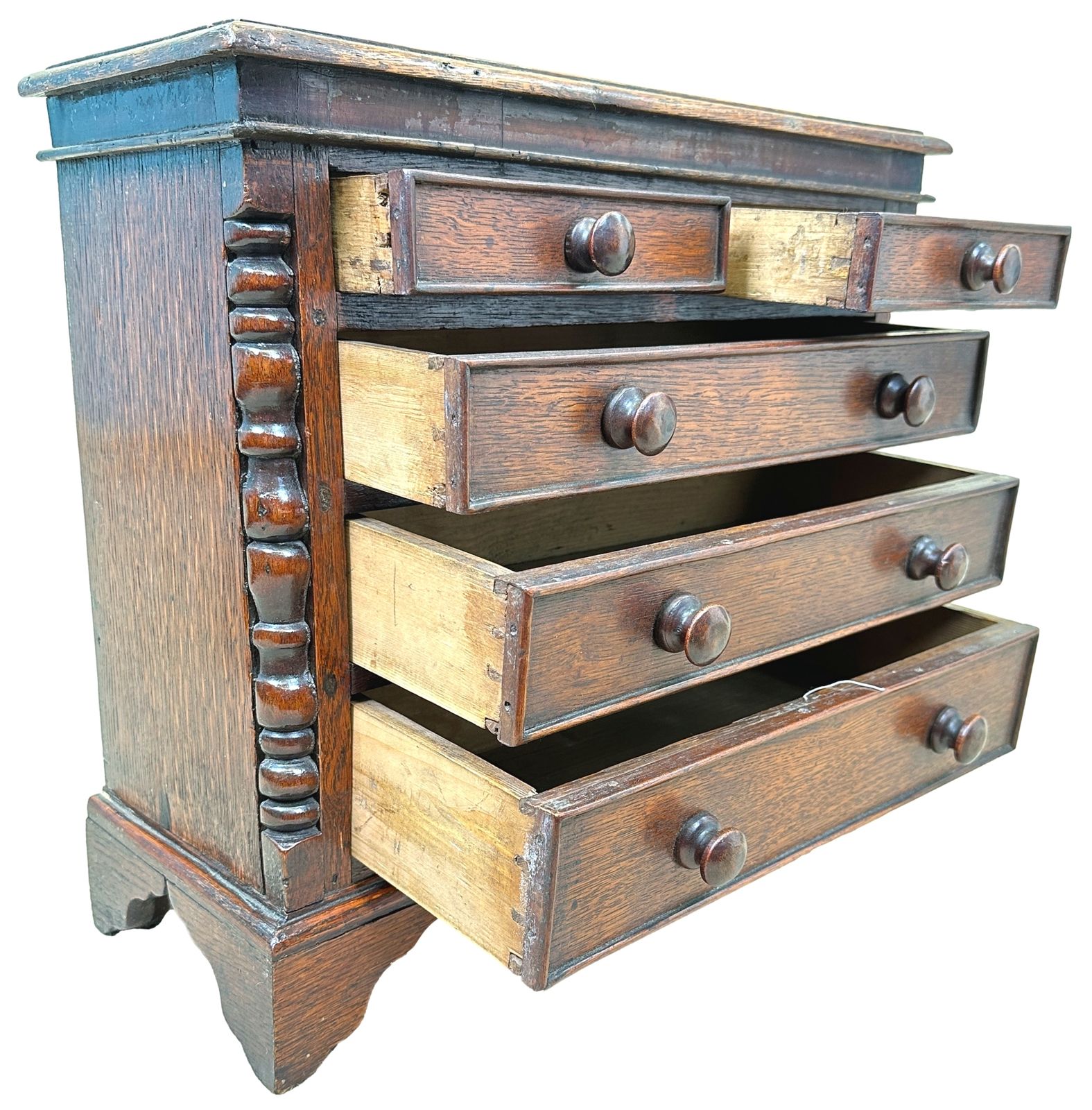 Georgian Oak Miniature Chest Of Drawers (England, Circa 1790) photo vintage
