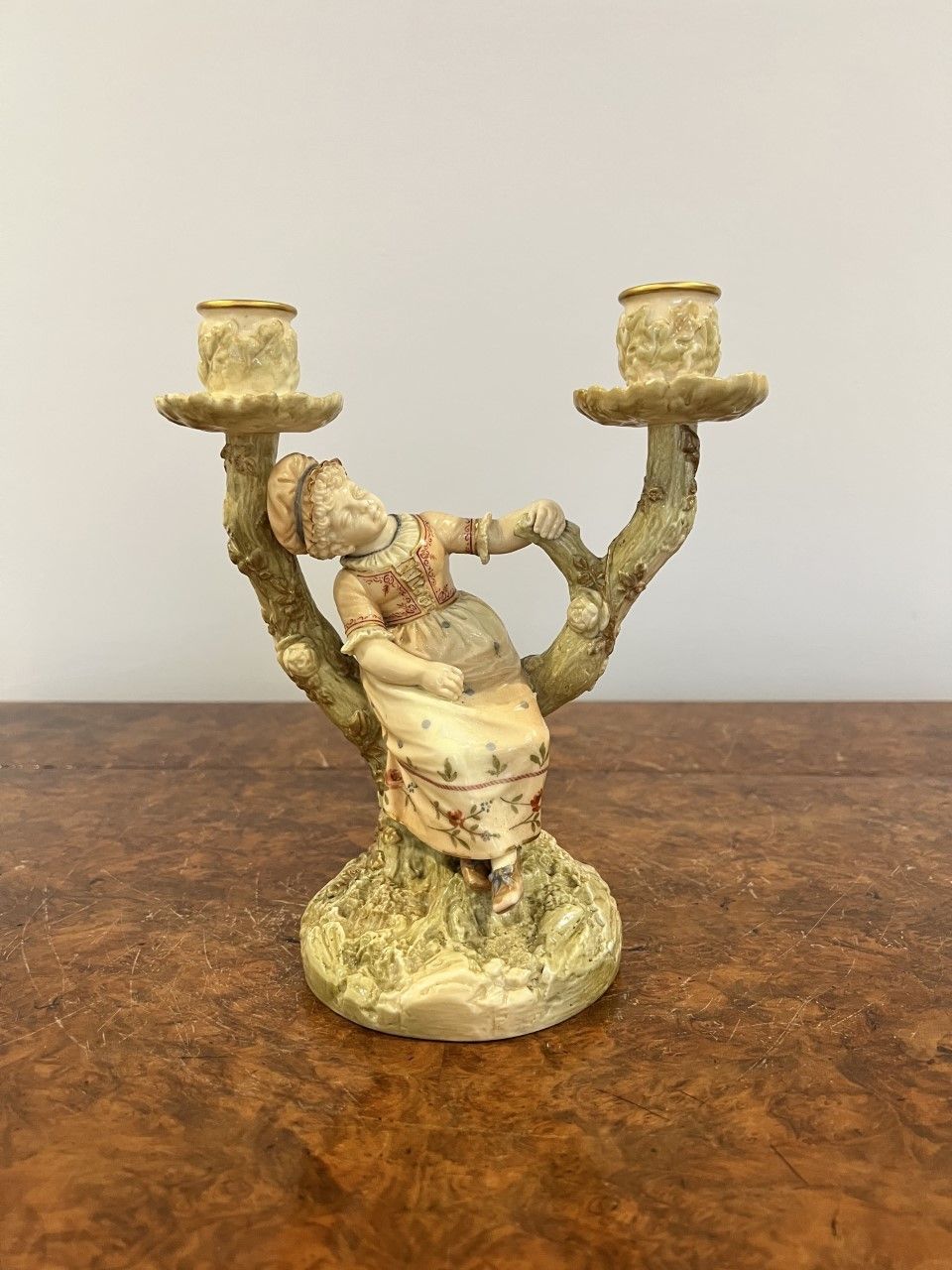 Quality Pair Of Antique Royal Worcester Hadley Candlesticks photo Home Decor