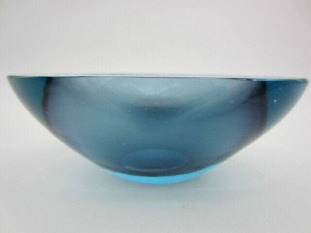 Murano Poli Seguso Turquoise Reflective Green Glow Art Glass Sommerso Geode Bowl photo buy