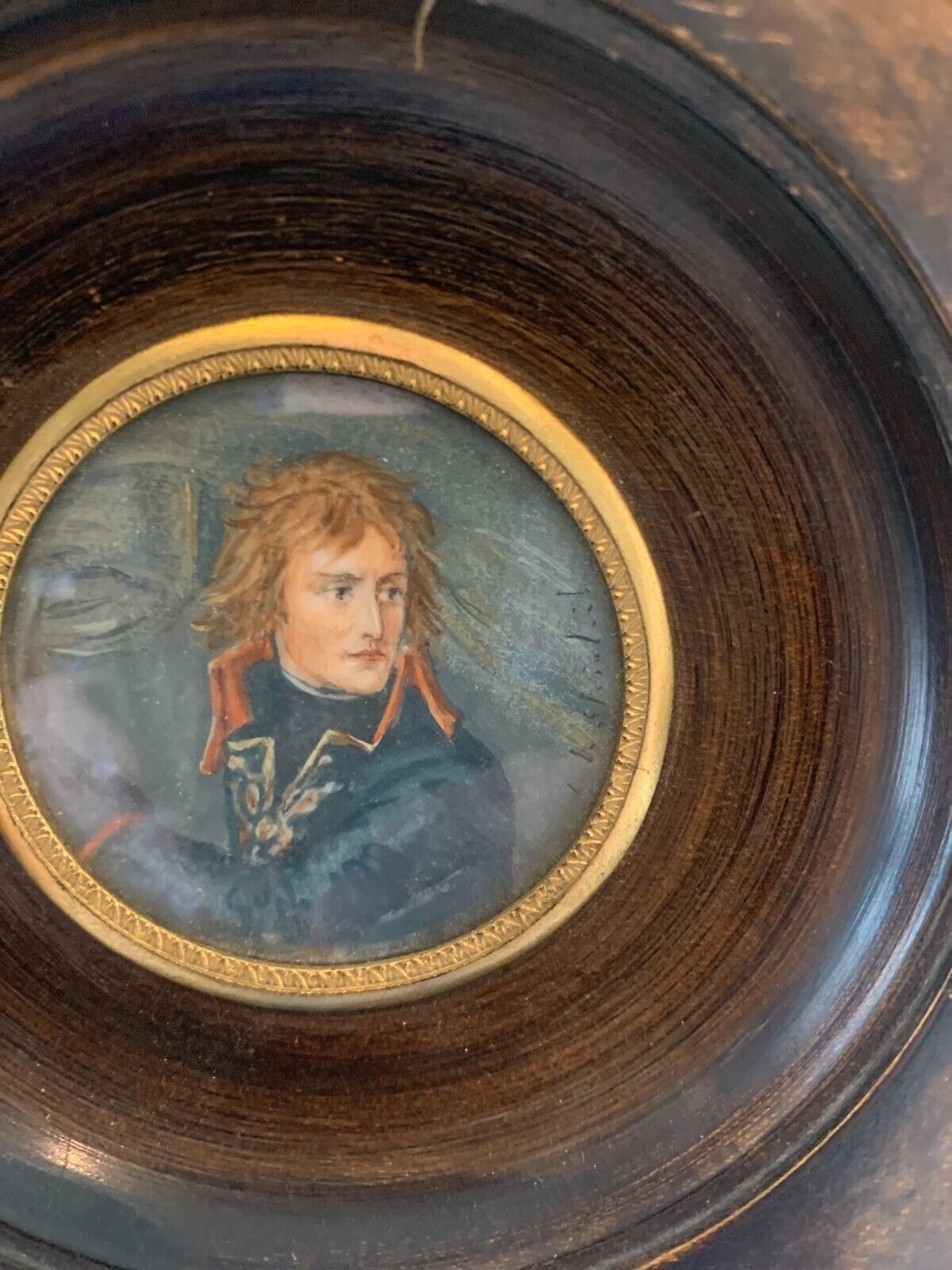 Miniature Portrait Of A Young Man XX Century photo furniture
