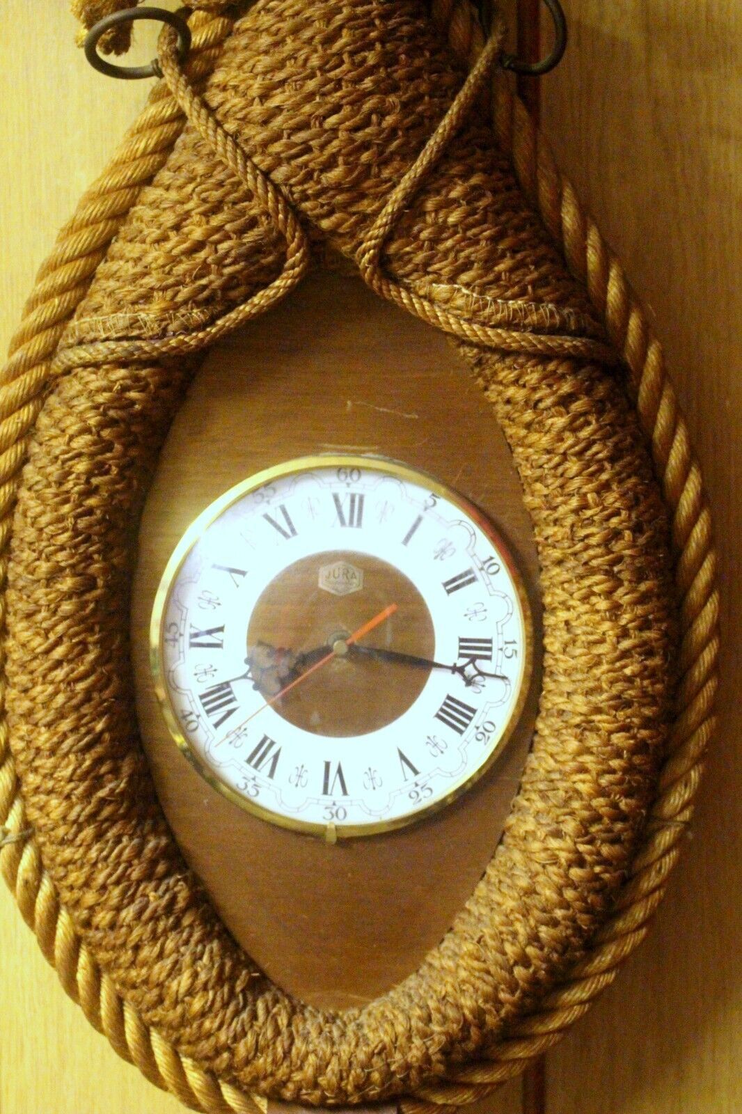 Rustic French Antique Rope Horse Collar Wall Clock  Working  Romans Number photo furniture