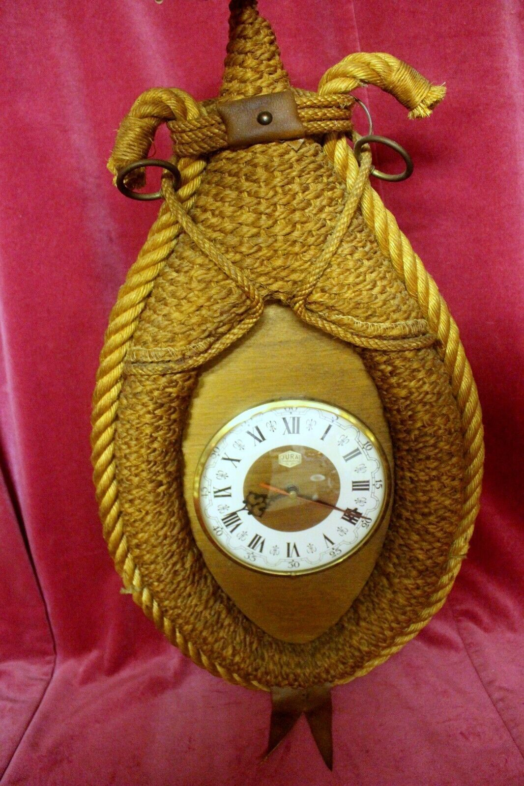 Rustic French Antique Rope Horse Collar Wall Clock  Working  Romans Number photo vintage
