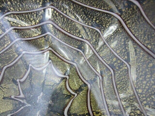photo for sale Barovier And Toso Heart Shape 24k Gold Leaf Zebrati Murano Glass Bowl