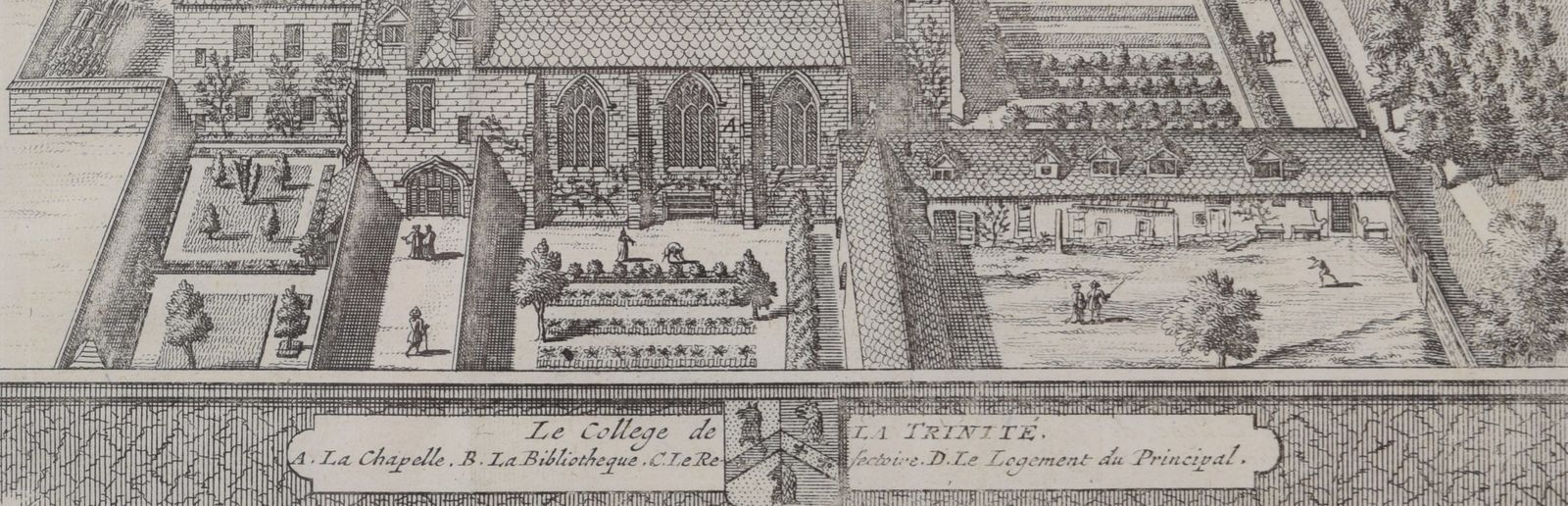Pieter Van Der Aa (1659 1733), After David Loggan (1634–1692) Trinity College, Oxford (1727) photo furniture