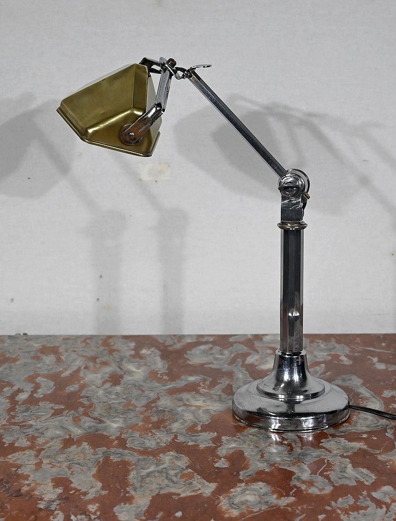 Metal Desk Lamp, After The Pirouett' Model, Art Deco, 1930