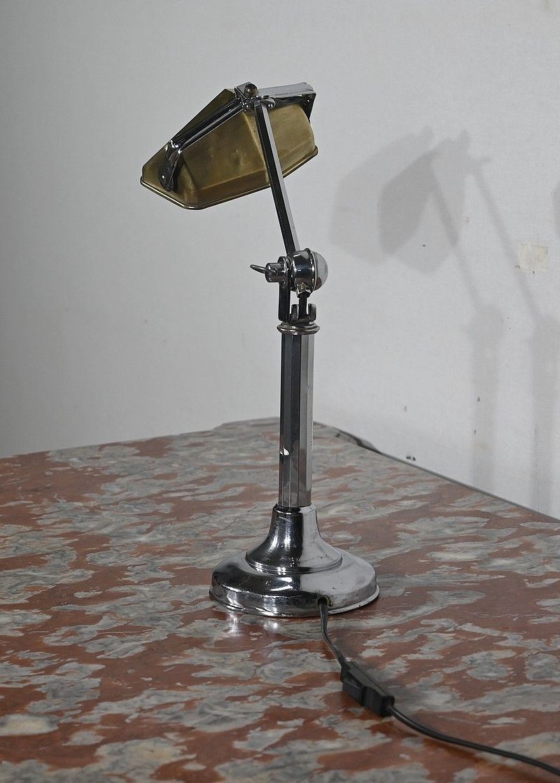 Metal Desk Lamp, After The Pirouett' Model, Art Deco, 1930 photo Lighting