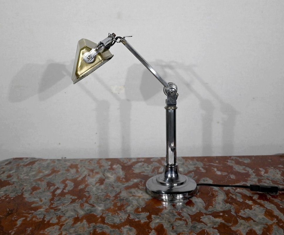 Metal Desk Lamp, After The Pirouett' Model, Art Deco, 1930 photo vintage