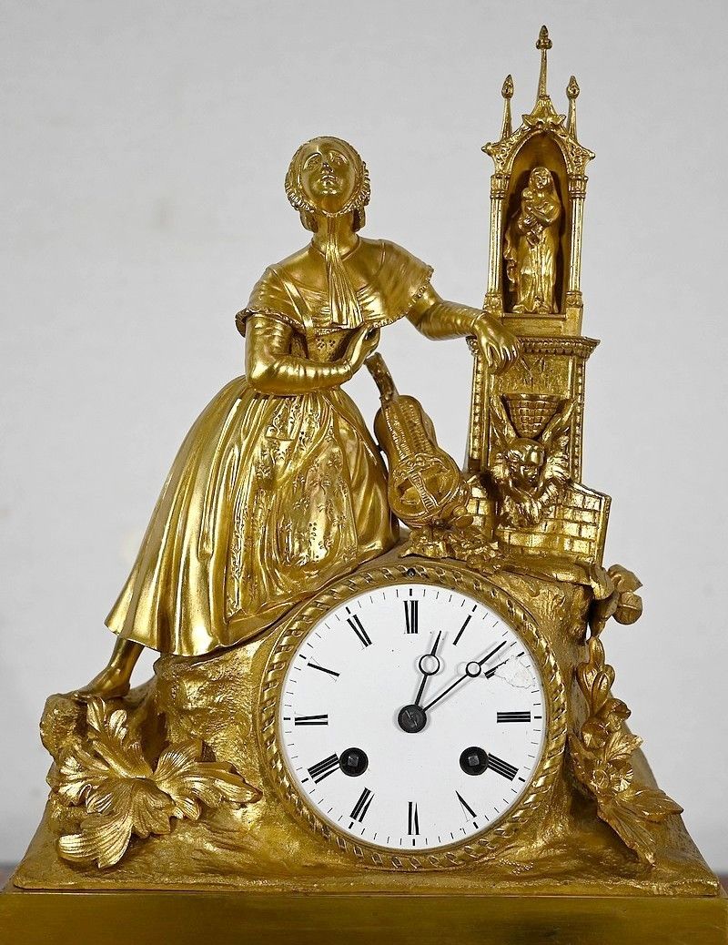Clock In Gilded Bronze, Napoleon III Period, Mid 19th Century photo 1977.6