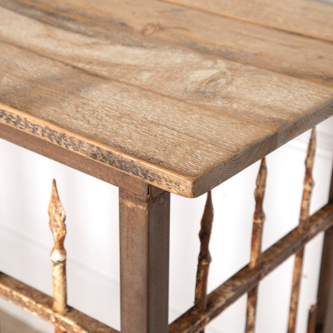 Fabulous Antique Early 20th Century French Wrought Iron And Wood Console Table photo Furniture