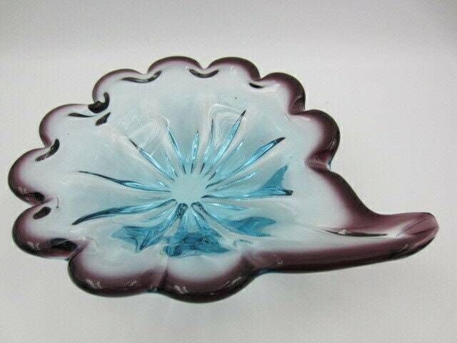 Blue And Purple Mid Century Murano Sommerso Poli Seguso Era 60’s Art Glass Bowl photo furniture