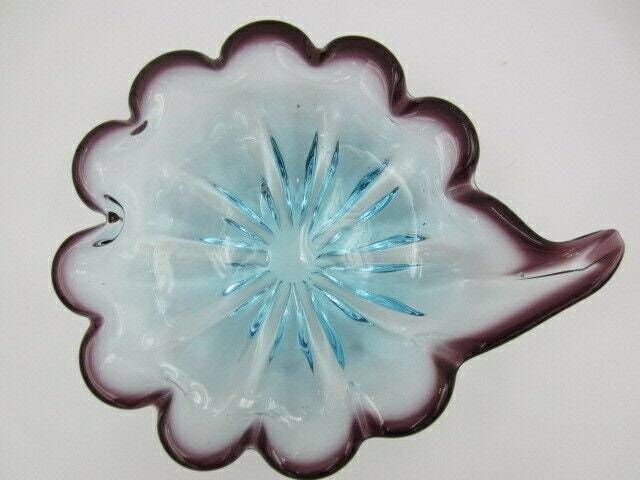 Blue And Purple Mid Century Murano Sommerso Poli Seguso Era 60’s Art Glass Bowl photo for sale