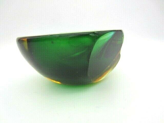 Xl Murano Archimede Seguso Space Age Sculpture Sommerso Green Amber Glass Geode photo vinterior