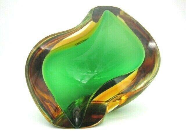 photo for sale Xl Murano Archimede Seguso Space Age Sculpture Sommerso Green Amber Glass Geode
