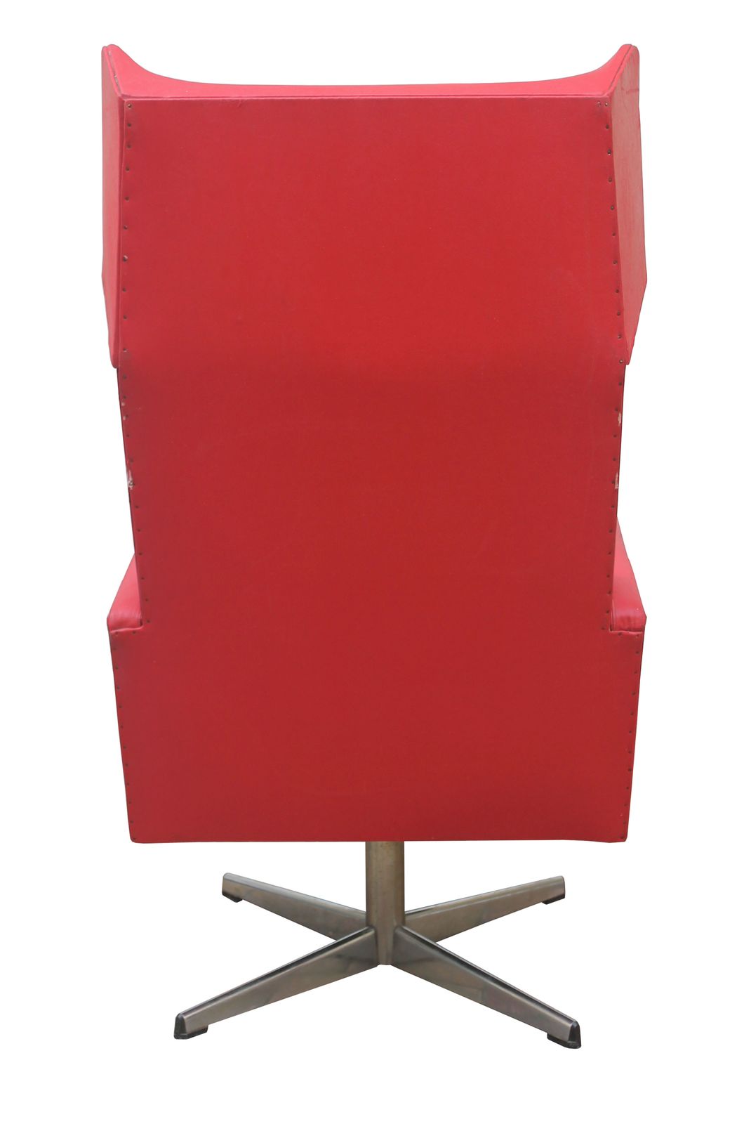 1970s Red Leather Swivel Armchair photo vinterior