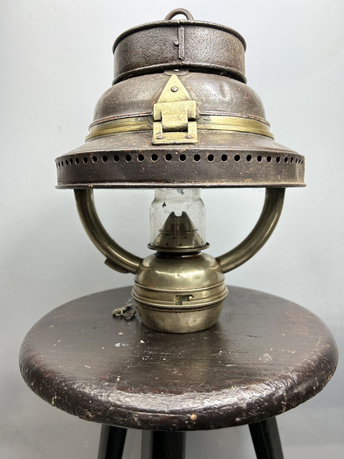 Antique Griffiths & Sons Uk Copper And Brass Oil Lantern , 1915 photo vinterior
