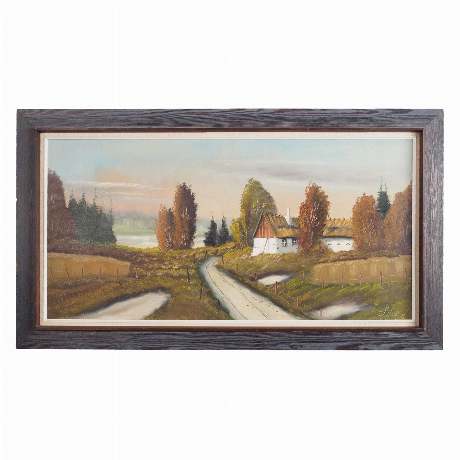 Schilderij „The Farmhouse On The Side", Scandinavian Design, Jaren 1970