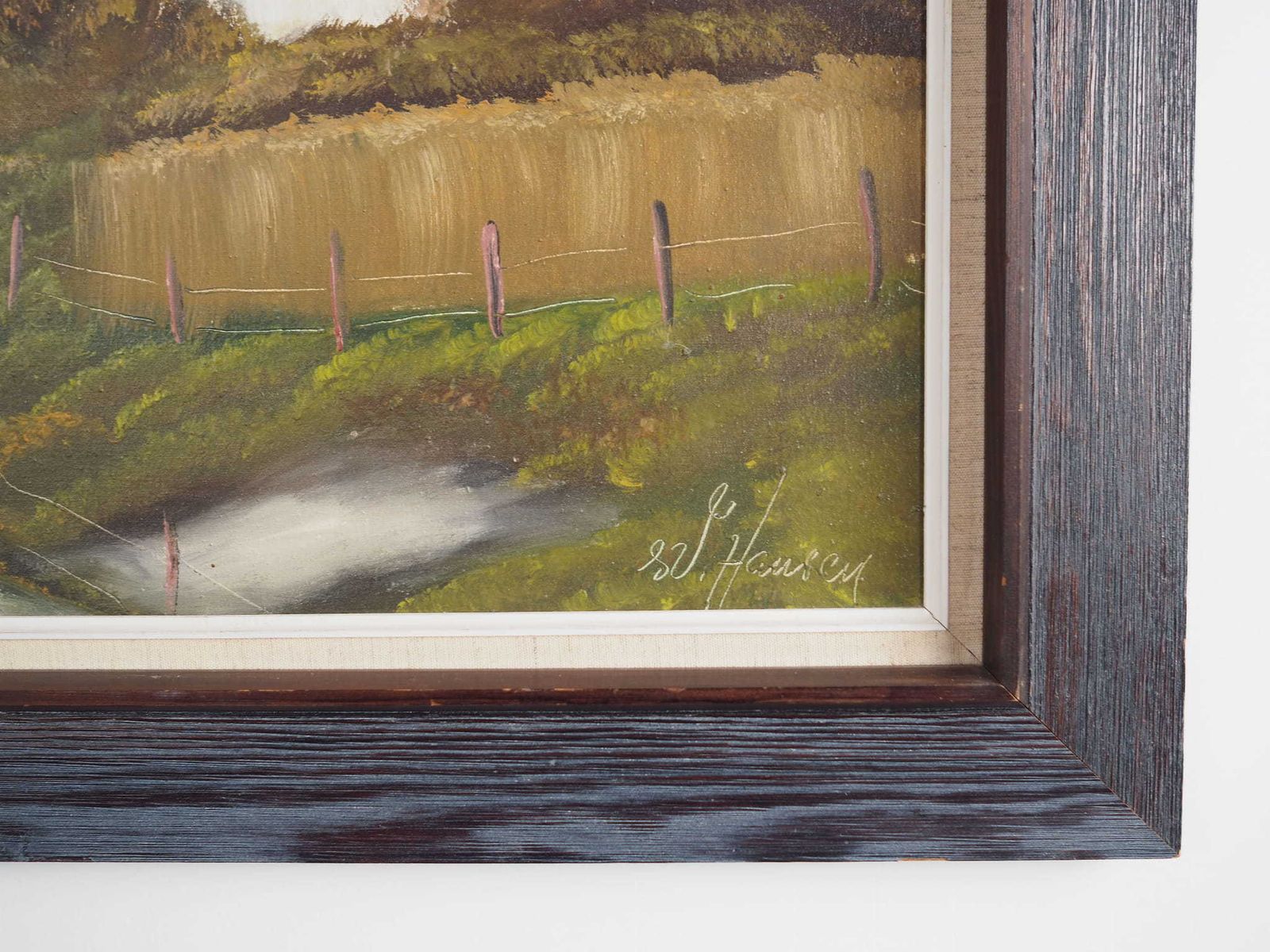 Schilderij „The Farmhouse On The Side", Scandinavian Design, Jaren 1970 photo vintage