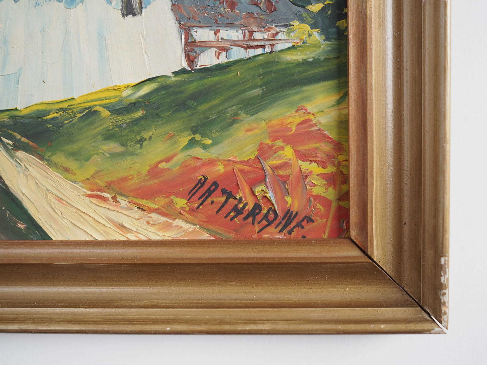 Schilderij „The Colourful Windmill", Scandinavisch Design, 20e Eeuw, Van Aage Verner Thrane photo buy
