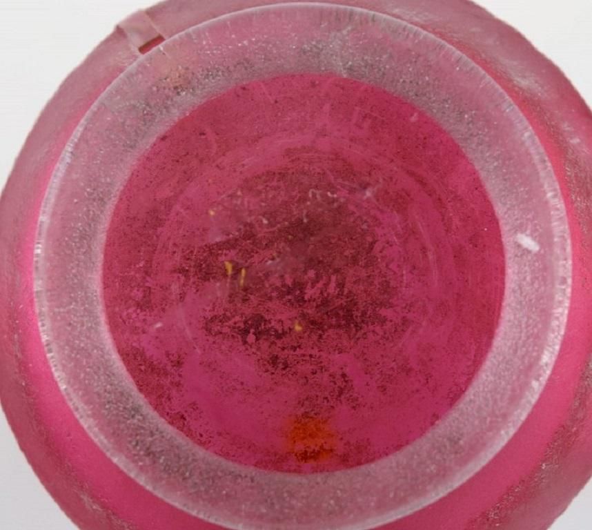 Daum Nancy France Art Nouveau Vase In Pink Mouth Blown Art Glass photo vinterior