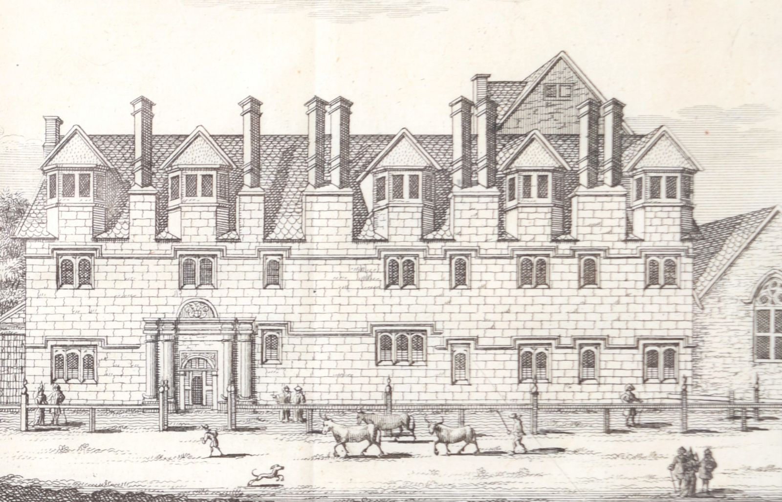 Merton College Oxford St Alban Hall Engraving After David Loggan photo furniture